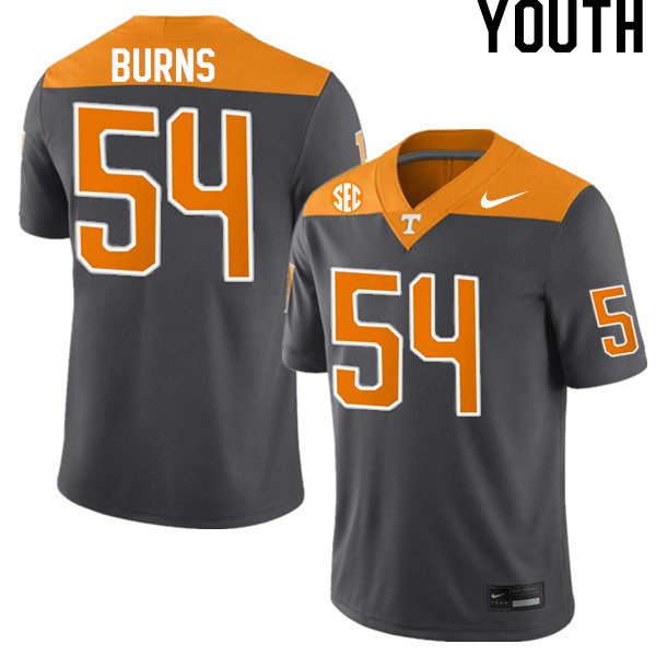 Youth #54 Jordan Burns Tennessee Volunteers College Football Jerseys Stitched-Anthracite